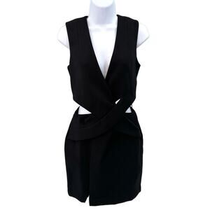 Kendall & Kylie Black Party Formal Side Cut Out Dress Mini Womens XS Plunge Sexy